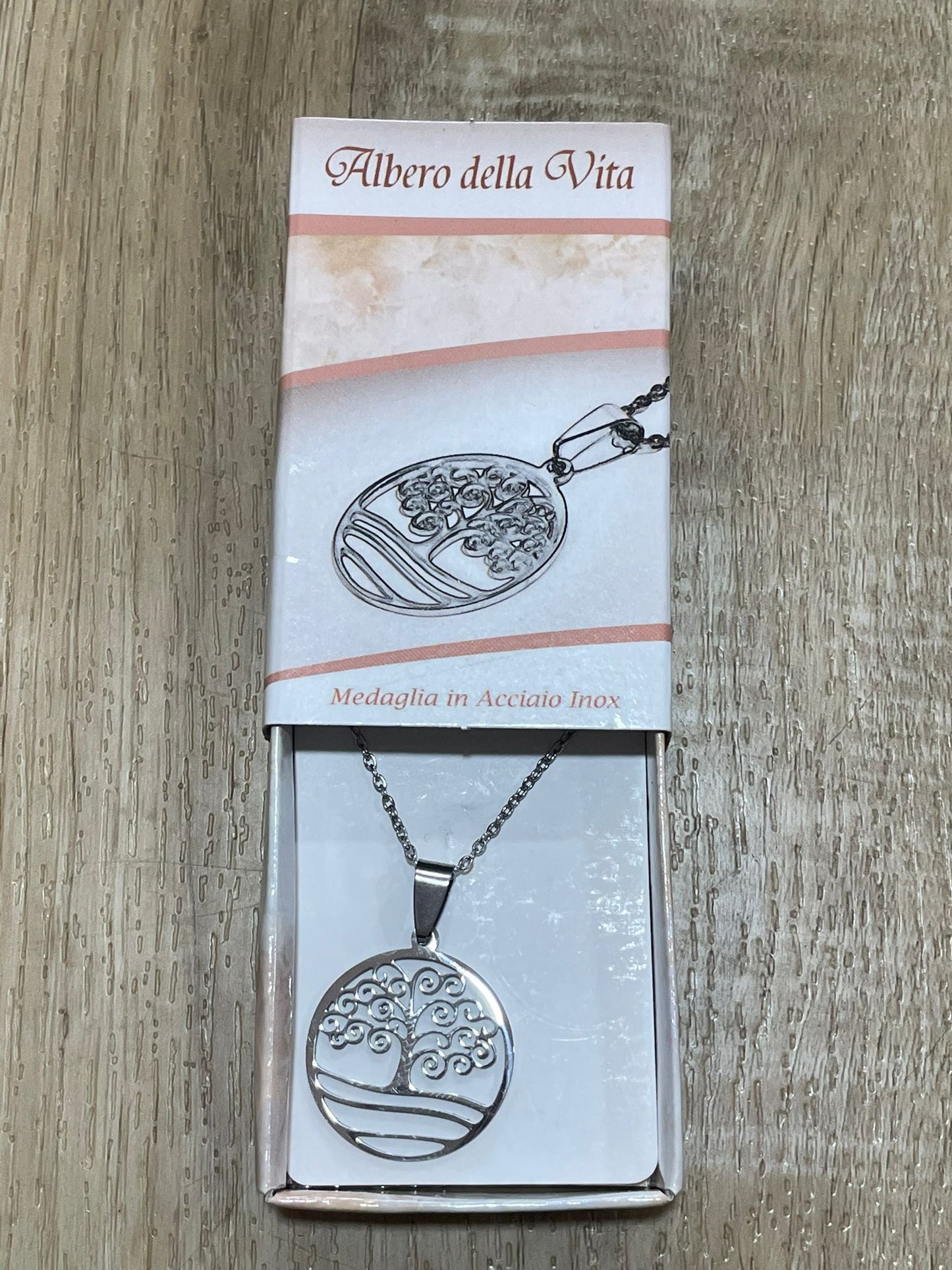 Medaglia albero della vita in acciaio