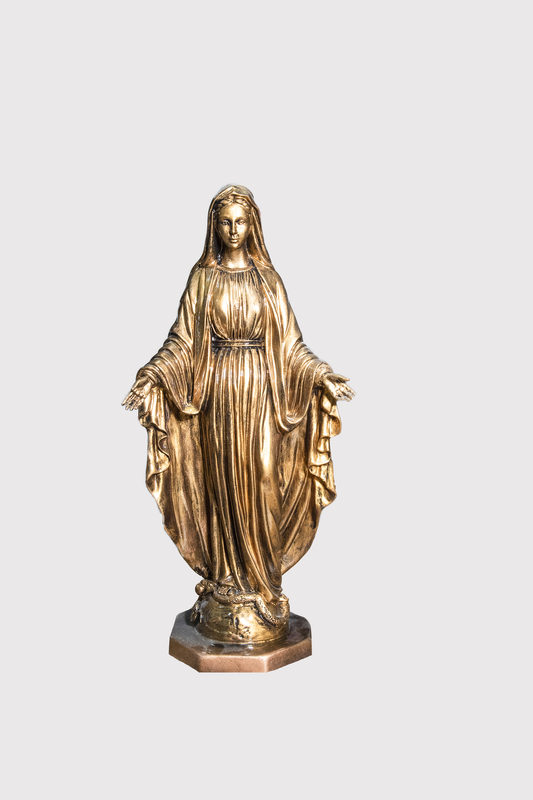 Madonna Miracolosa 40 cm in resina vuota color bronzo - Magnificat