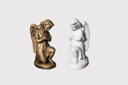 Angeli resina in adorazione colorato, bronzato e bianco - Magnificat