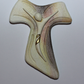 Croce Tau effetto pietra con Cristo stilizzato in resina 12.5x16.5