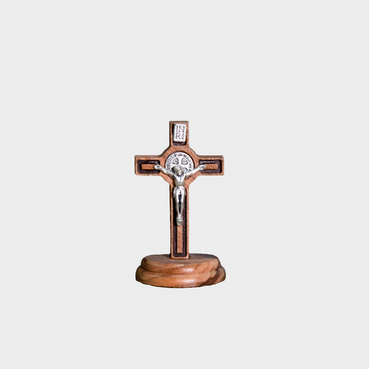 Croce san Benedetto d'appoggio in ulivo 5 cm - Magnificat