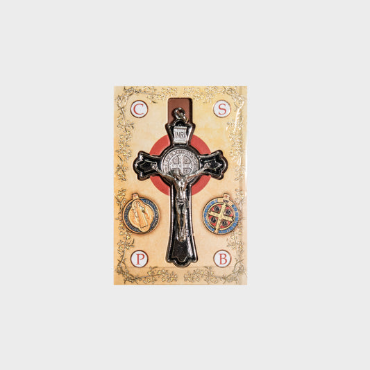 Confezione Croce San Benedetto in Metallo 4,5x8,5cm - Magnificat
