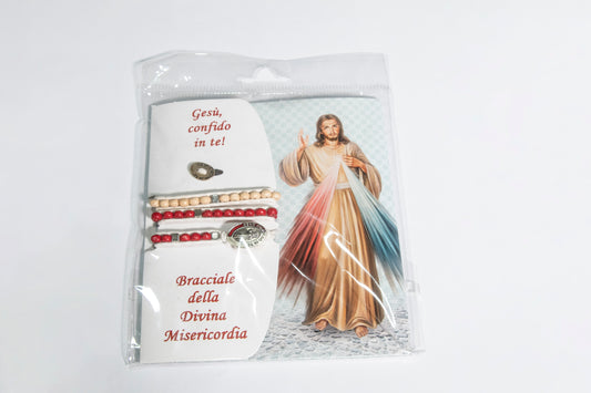 Confezione cartoncino e bracciale di Gesù Misericordioso - Magnificat