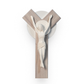 Croce Y in legno con Cristo in resina finitura bianco 14x25cm