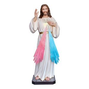 Statua Gesù Misericordioso in vetroresina decorata 180cm