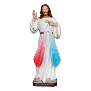 Statua Gesù Misericordioso in resina decorata 40cm