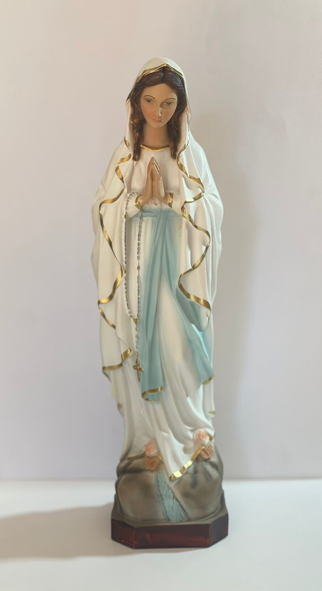 Madonna di Lourdes in resina piena dipinta 40 cm