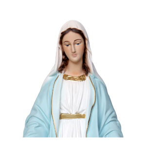 Statua Madonna Miracolosa in Resina Decorata   Variante  Colore Bianco Dimensioni H. 10 CM.