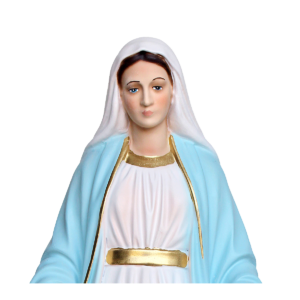 Statua Madonna miracolosa in resina vuota decorata con colori acrilici 80cm