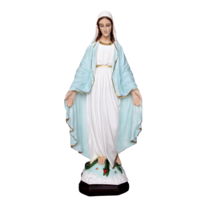 Statua Madonna miracolosa in resina piena decorata 47cm