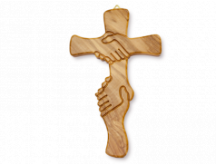 Croce dell'Amicizia in legno di ulivo 28 cm