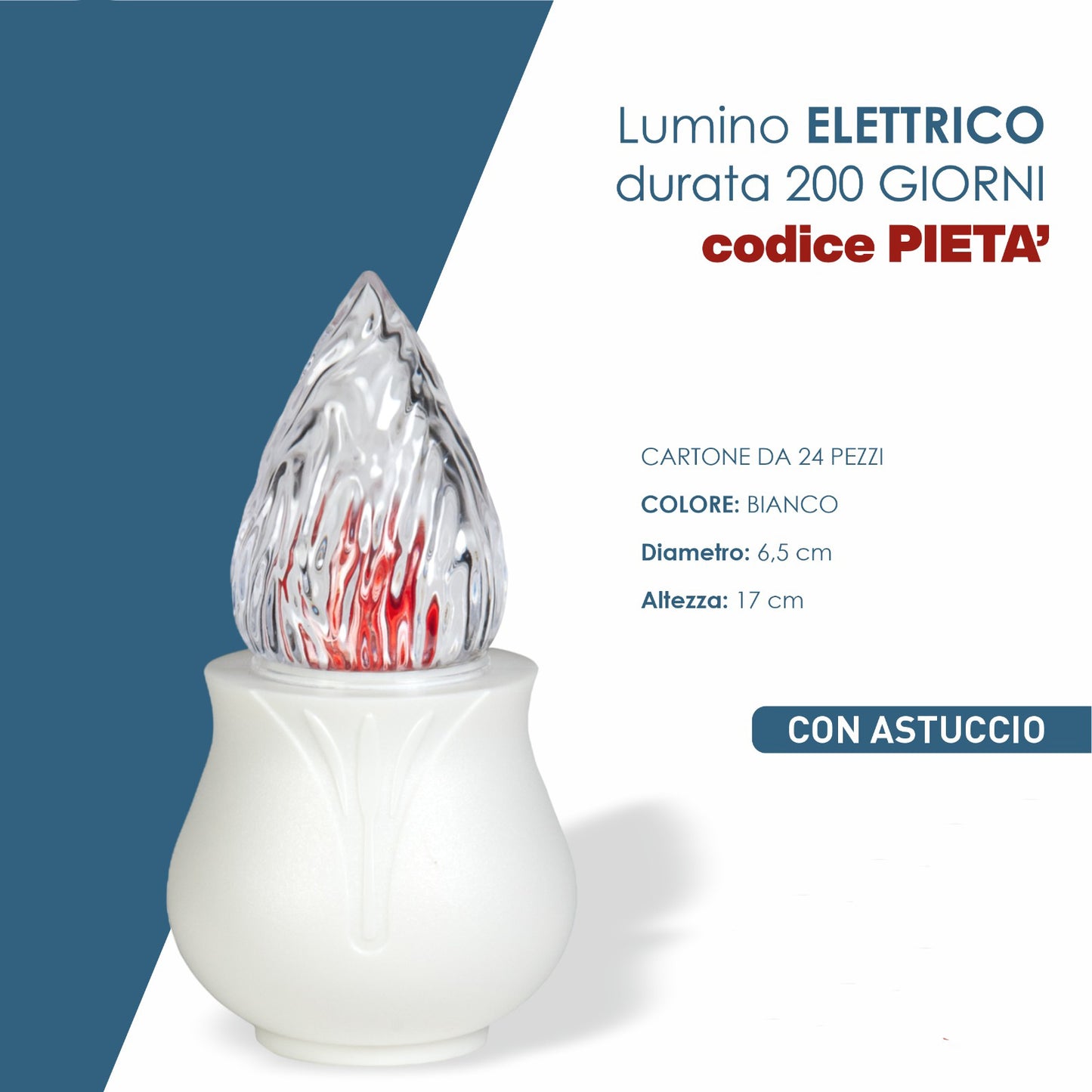 Lumino elettronico intercambiabile pietà in vari colori - Magnificat