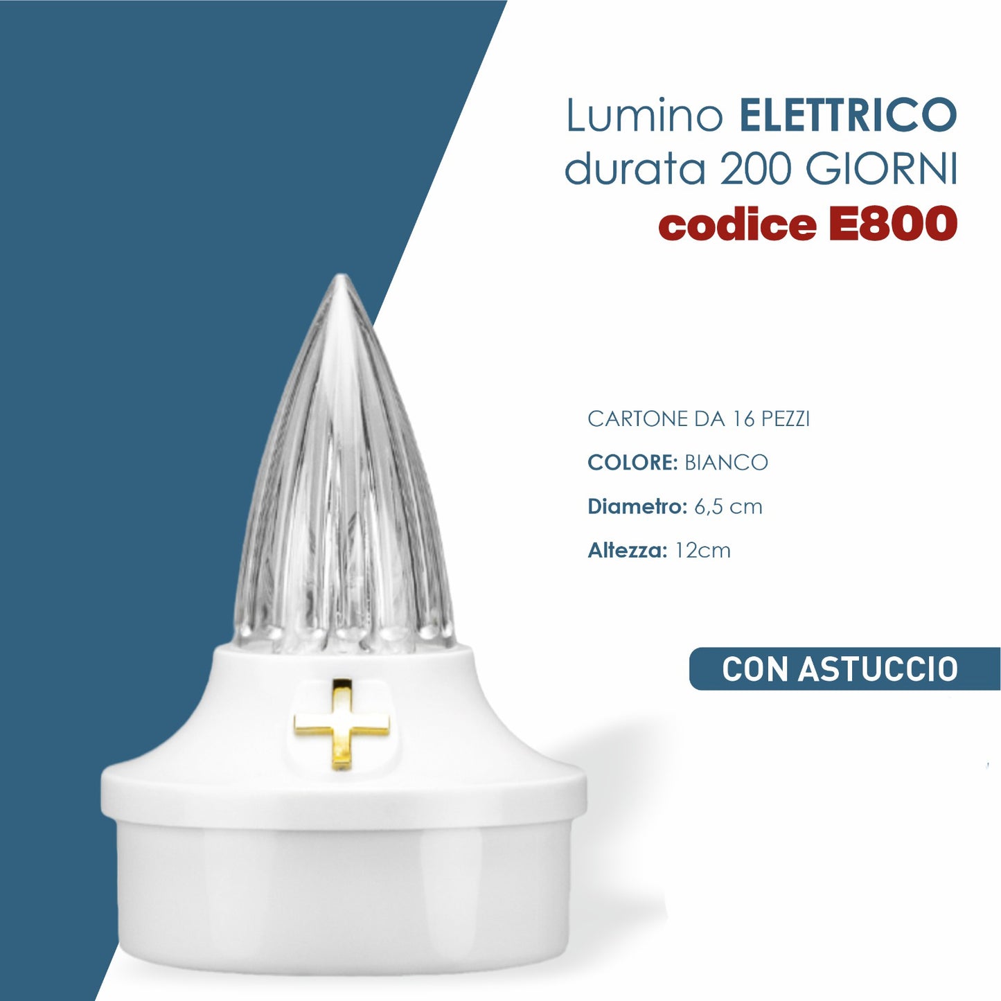 Lumino elettronico luce gialla intercambiabile vari colori - Magnificat