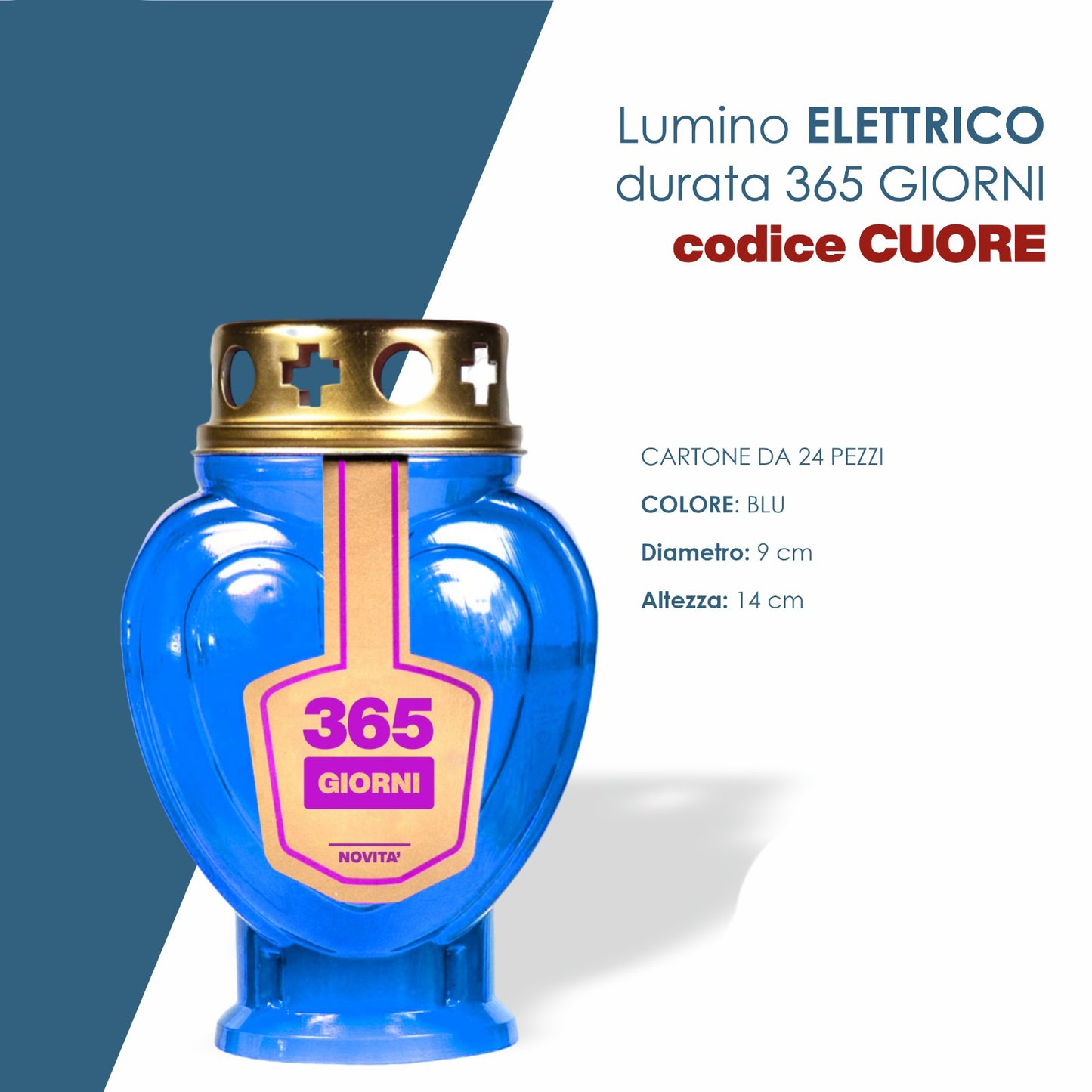 Lumino elettronico in vari colori a forma di cuore 365 giorni - Magnificat