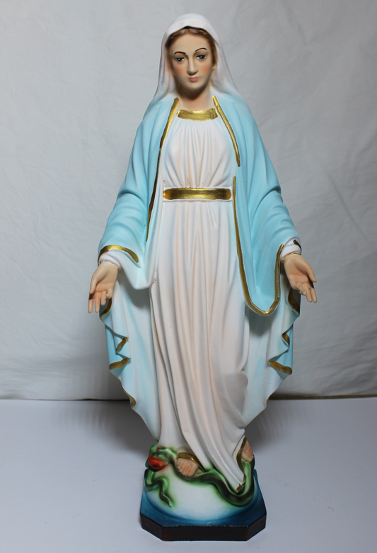 Madonna miracolosa resina piena 30cm