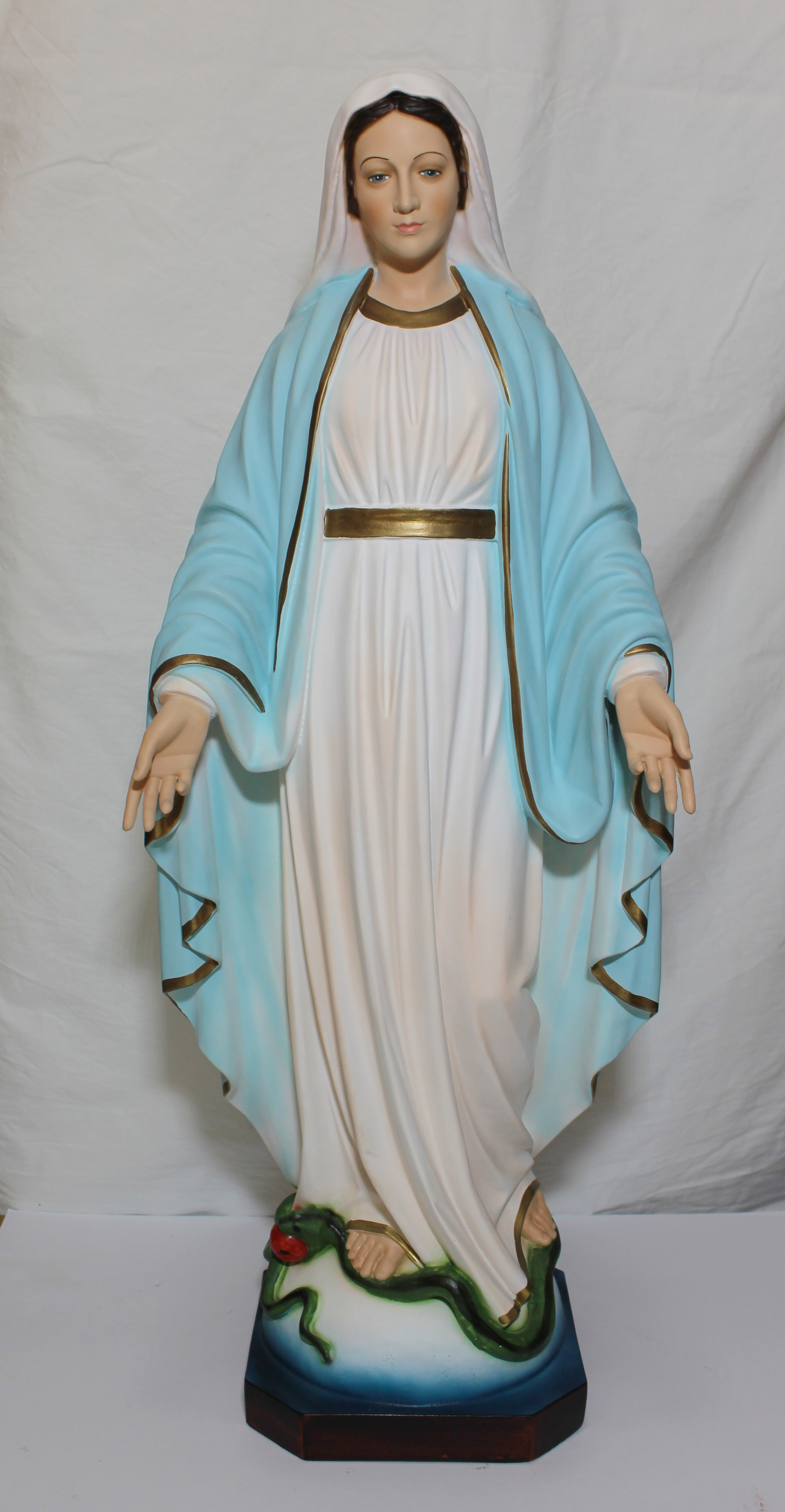 Statua Madonna miracolosa in resina vuota decorata 60cm